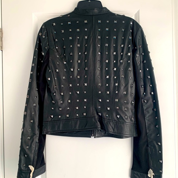 Bebe leather jacket with studs brand new size S - Picture 2 of 4